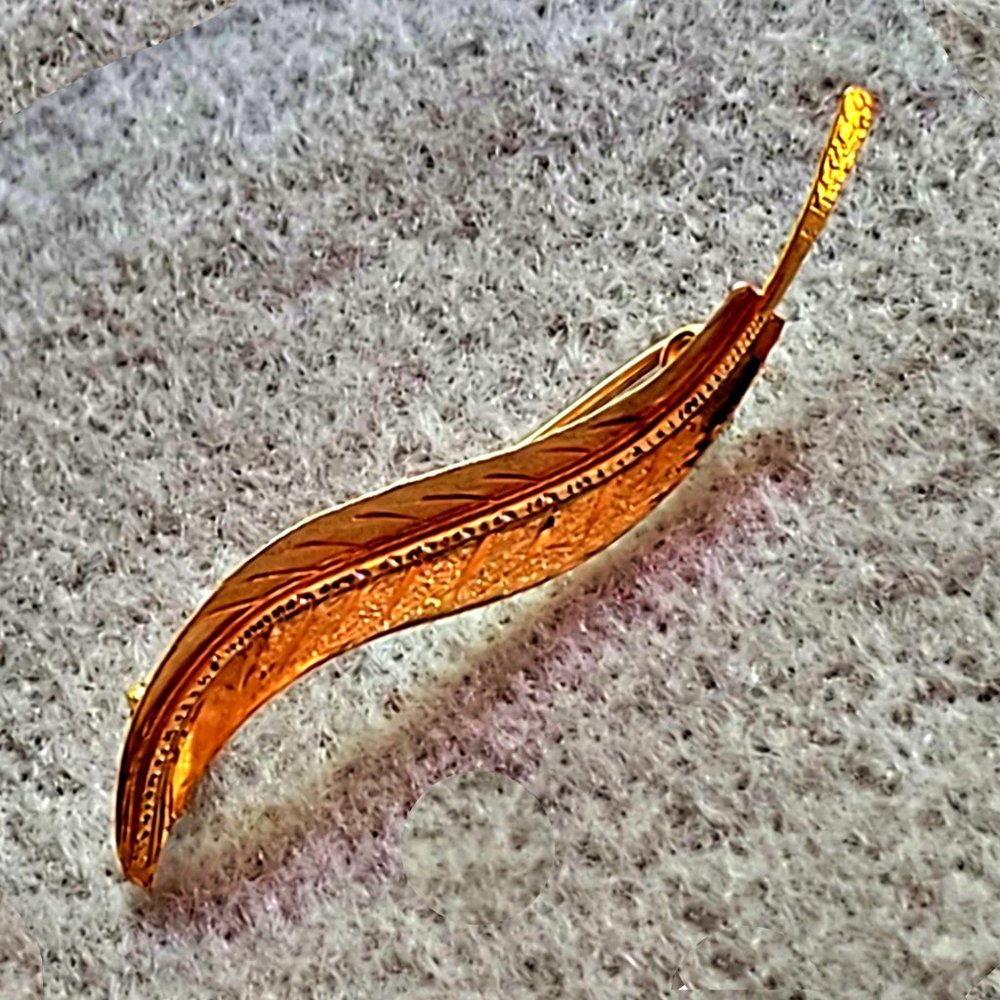 18K Gold Leaf Pin, 1.61dwt